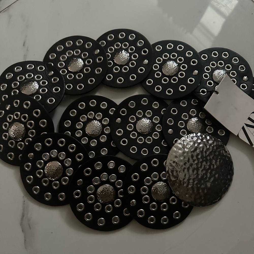 Zara Black and Silver Statement Belt